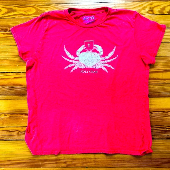 Holy Crab 2XL Red Crazy Dog T-shirt - Picture 2 of 3
